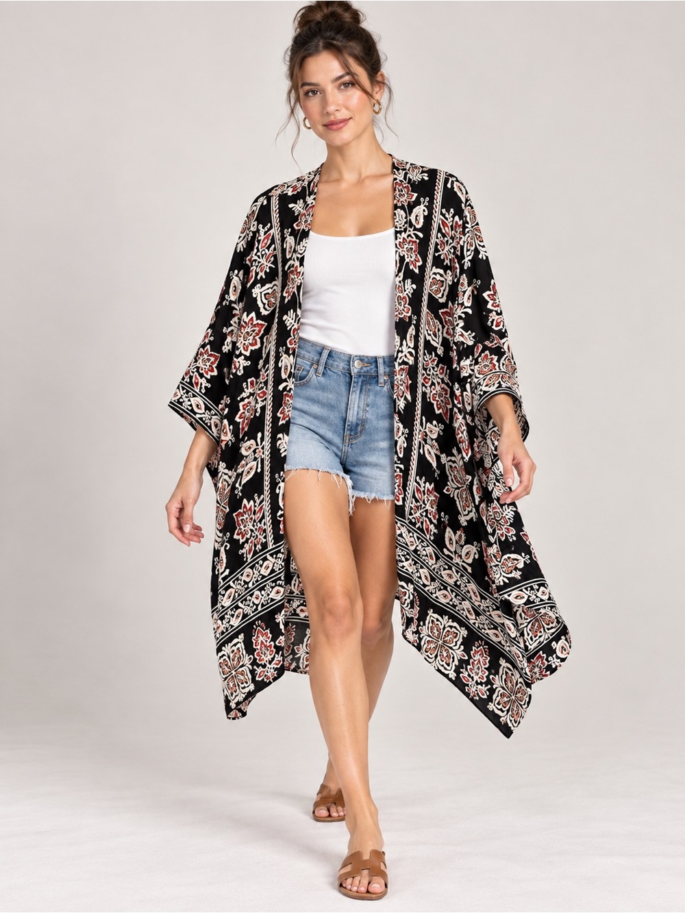 🎉5 for $45🎉 Angie open top kimono size L